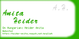 anita heider business card